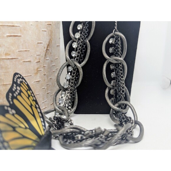 Cookie Lee Metal Crystal Multi-Chain Adjustable Necklace - Picture 3 of 6